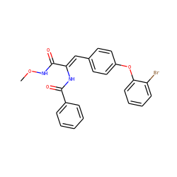 CONC(=O)/C(=C/c1ccc(Oc2ccccc2Br)cc1)NC(=O)c1ccccc1 ZINC000028521536