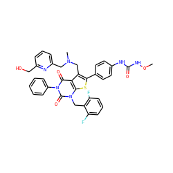 CONC(=O)Nc1ccc(-c2sc3c(c2CN(C)Cc2cccc(CO)n2)c(=O)n(-c2ccccc2)c(=O)n3Cc2c(F)cccc2F)cc1 ZINC000072110793