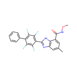 CONC(=O)c1cc(C)cc2nc(-c3c(F)c(F)c(-c4ccccc4)c(F)c3F)[nH]c12 ZINC000168612241