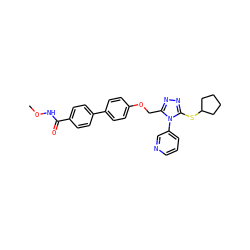 CONC(=O)c1ccc(-c2ccc(OCc3nnc(SC4CCCC4)n3-c3cccnc3)cc2)cc1 ZINC000095594611