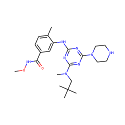 CONC(=O)c1ccc(C)c(Nc2nc(N(C)CC(C)(C)C)nc(N3CCNCC3)n2)c1 ZINC000012365515