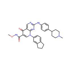 CONC(=O)c1cn(-c2ccc3c(c2)CCC3)c2nc(Nc3ccc(C4CCN(C)CC4)cc3)ncc2c1=O ZINC000040423853