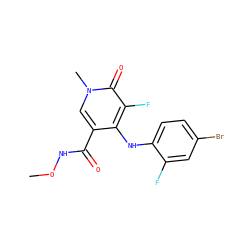 CONC(=O)c1cn(C)c(=O)c(F)c1Nc1ccc(Br)cc1F ZINC000013679358