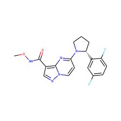 CONC(=O)c1cnn2ccc(N3CCC[C@@H]3c3cc(F)ccc3F)nc12 ZINC000115091006