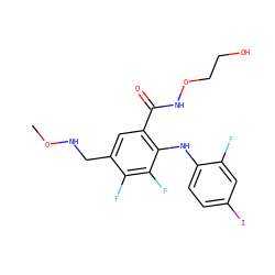 CONCc1cc(C(=O)NOCCO)c(Nc2ccc(I)cc2F)c(F)c1F ZINC000034621246