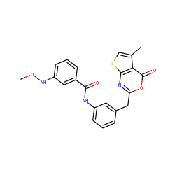 CONc1cccc(C(=O)Nc2cccc(Cc3nc4scc(C)c4c(=O)o3)c2)c1 ZINC000026837578