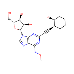 CONc1nc(C#C[C@@H]2CCCC[C@@H]2O)nc2c1ncn2[C@@H]1O[C@H](CO)[C@@H](O)[C@H]1O ZINC000034800855