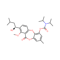 COc1c([C@@H](O)CC(C)C)ccc2c1C(=O)Oc1cc(C)cc(OC(=O)N(C(C)C)C(C)C)c1O2 ZINC000028461170