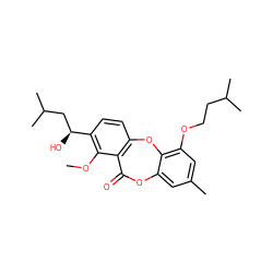 COc1c([C@@H](O)CC(C)C)ccc2c1C(=O)Oc1cc(C)cc(OCCC(C)C)c1O2 ZINC000028468338