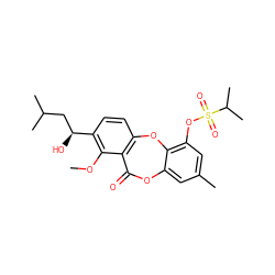 COc1c([C@@H](O)CC(C)C)ccc2c1C(=O)Oc1cc(C)cc(OS(=O)(=O)C(C)C)c1O2 ZINC000028464980