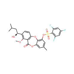 COc1c([C@@H](O)CC(C)C)ccc2c1C(=O)Oc1cc(C)cc(OS(=O)(=O)c3c(F)cc(F)cc3F)c1O2 ZINC000028467997
