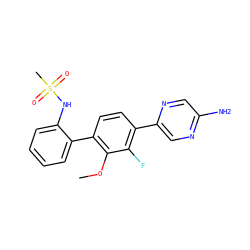 COc1c(-c2ccccc2NS(C)(=O)=O)ccc(-c2cnc(N)cn2)c1F ZINC000224812710