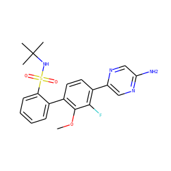 COc1c(-c2ccccc2S(=O)(=O)NC(C)(C)C)ccc(-c2cnc(N)cn2)c1F ZINC000224816776