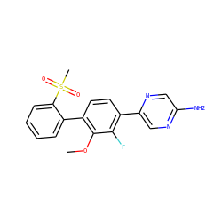 COc1c(-c2ccccc2S(C)(=O)=O)ccc(-c2cnc(N)cn2)c1F ZINC000224824228