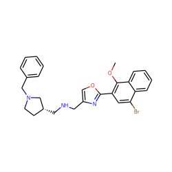 COc1c(-c2nc(CNC[C@@H]3CCN(Cc4ccccc4)C3)co2)cc(Br)c2ccccc12 ZINC000026172244