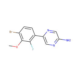 COc1c(Br)ccc(-c2cnc(N)cn2)c1F ZINC000224547469