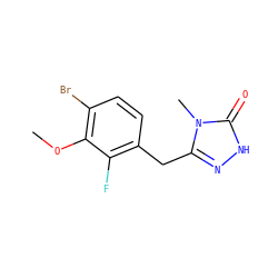 COc1c(Br)ccc(Cc2n[nH]c(=O)n2C)c1F ZINC000040845703