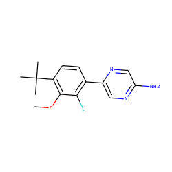 COc1c(C(C)(C)C)ccc(-c2cnc(N)cn2)c1F ZINC000224565969