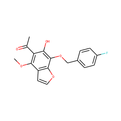 COc1c(C(C)=O)c(O)c(OCc2ccc(F)cc2)c2occc12 ZINC000013682358
