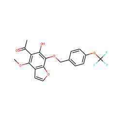 COc1c(C(C)=O)c(O)c(OCc2ccc(OC(F)(F)F)cc2)c2occc12 ZINC000013682385