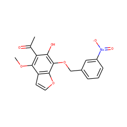 COc1c(C(C)=O)c(O)c(OCc2cccc([N+](=O)[O-])c2)c2occc12 ZINC000013682353