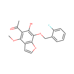 COc1c(C(C)=O)c(O)c(OCc2ccccc2F)c2occc12 ZINC000013682331