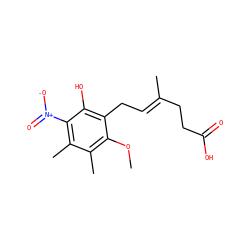 COc1c(C)c(C)c([N+](=O)[O-])c(O)c1C/C=C(\C)CCC(=O)O ZINC000013759744
