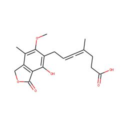 COc1c(C)c2c(c(O)c1CC=C=C(C)CCC(=O)O)C(=O)OC2 ZINC000027890284