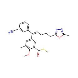 COc1c(C)cc(/C(=C\CCCc2nnc(C)o2)c2cccc(C#N)c2)cc1C(=O)SC ZINC000028711719