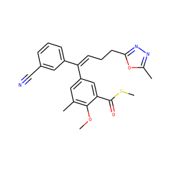 COc1c(C)cc(/C(=C\CCc2nnc(C)o2)c2cccc(C#N)c2)cc1C(=O)SC ZINC000028711705