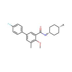 COc1c(C)cc(-c2ccc(F)cc2)cc1C(=O)N[C@H]1CC[C@@H](C)CC1 ZINC000299868316
