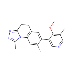 COc1c(C)cncc1-c1cc2c(cc1F)-n1c(C)nnc1CC2 ZINC000095592594