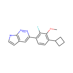 COc1c(C2CCC2)ccc(-c2cc3cc[nH]c3nn2)c1F ZINC000212135083