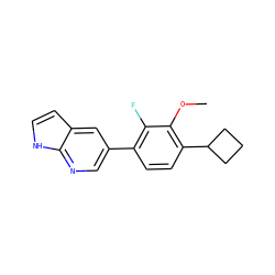 COc1c(C2CCC2)ccc(-c2cnc3[nH]ccc3c2)c1F ZINC000224567847