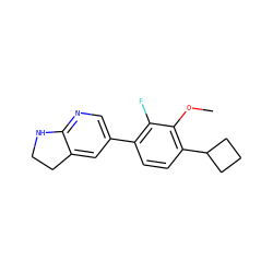 COc1c(C2CCC2)ccc(-c2cnc3c(c2)CCN3)c1F ZINC000212134766