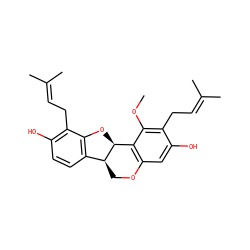 COc1c(CC=C(C)C)c(O)cc2c1[C@@H]1Oc3c(ccc(O)c3CC=C(C)C)[C@@H]1CO2 ZINC000029042092