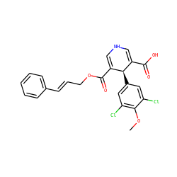 COc1c(Cl)cc([C@@H]2C(C(=O)O)=CNC=C2C(=O)OC/C=C/c2ccccc2)cc1Cl ZINC000084653625