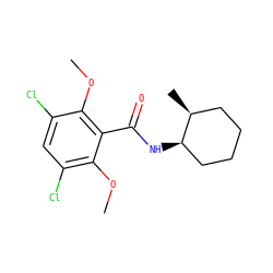 COc1c(Cl)cc(Cl)c(OC)c1C(=O)N[C@@H]1CCCC[C@@H]1C ZINC000114426722