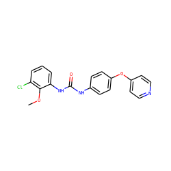 COc1c(Cl)cccc1NC(=O)Nc1ccc(Oc2ccncc2)cc1 ZINC000040405129