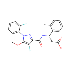 COc1c(F)c(C(=O)N[C@@H](CC(=O)O)c2ccccc2C)nn1-c1ccccc1F ZINC000095552954