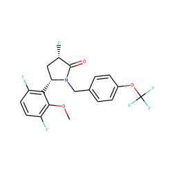 COc1c(F)ccc(F)c1[C@@H]1C[C@H](F)C(=O)N1Cc1ccc(OC(F)(F)F)cc1 ZINC000167021748