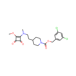 COc1c(N(C)CCC2CCN(C(=O)OCc3cc(Cl)cc(Cl)c3)CC2)c(=O)c1=O ZINC000150314173