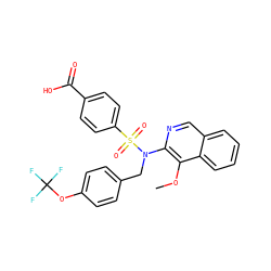 COc1c(N(Cc2ccc(OC(F)(F)F)cc2)S(=O)(=O)c2ccc(C(=O)O)cc2)ncc2ccccc12 ZINC000261177971