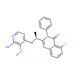 COc1c(N)ncnc1N[C@@H](C)c1nc2cccc(Cl)c2c(=O)n1-c1ccccc1 ZINC000653861651