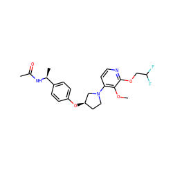 COc1c(N2CC[C@@H](Oc3ccc([C@H](C)NC(C)=O)cc3)C2)ccnc1OCC(F)F ZINC000169709939