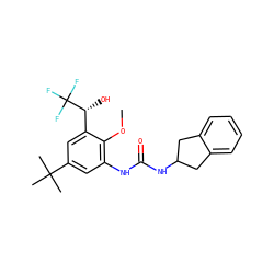 COc1c(NC(=O)NC2Cc3ccccc3C2)cc(C(C)(C)C)cc1[C@@H](O)C(F)(F)F ZINC000142890690
