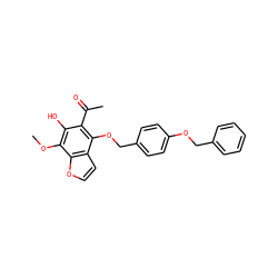 COc1c(O)c(C(C)=O)c(OCc2ccc(OCc3ccccc3)cc2)c2ccoc12 ZINC000013682316