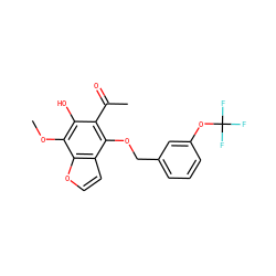 COc1c(O)c(C(C)=O)c(OCc2cccc(OC(F)(F)F)c2)c2ccoc12 ZINC000013682292