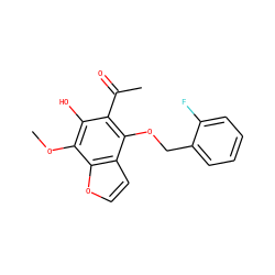 COc1c(O)c(C(C)=O)c(OCc2ccccc2F)c2ccoc12 ZINC000013682267