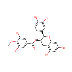 COc1c(O)cc(C(=O)O[C@@H]2Cc3c(O)cc(O)cc3O[C@@H]2c2ccc(O)c(O)c2)cc1O ZINC000014642657